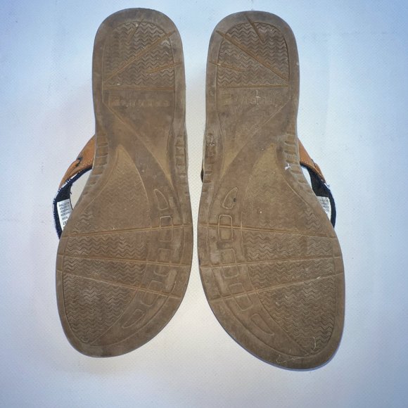 Sperry Women’s size 9.5 Flip Flop Thongs Blue & White - Picture 2 of 6